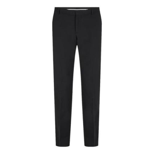 Calvin Klein Svarta Ullblandade Slim Fit Byxor Black, Herr