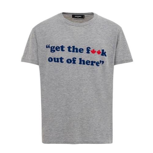 Dsquared2 Bomull T-shirt med 'Get the f**k..' Print Gray, Herr