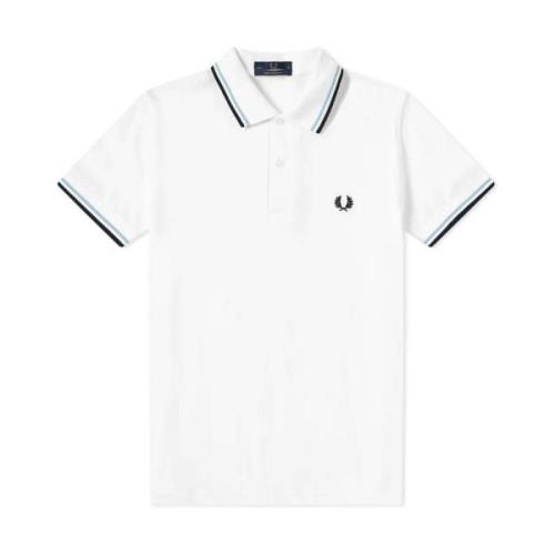 Fred Perry Original Twin Tipped Polo White Ice Navy White, Herr