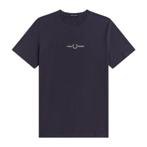 Fred Perry Broderad Logotyp T-shirt Mörk Grafit Gray, Herr