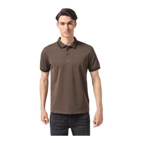 Guess Stretch Piqué Cotton Polo - Marrons Brown, Herr