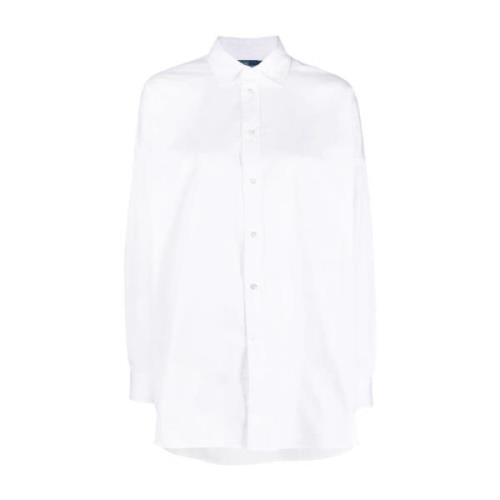 Polo Ralph Lauren Vit Knapp Fram Skjorta Casual Stil White, Dam