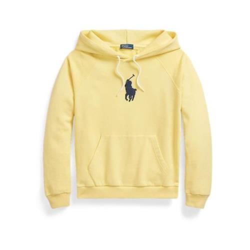 Ralph Lauren Gul hoodie med Pony-logotyp Yellow, Dam