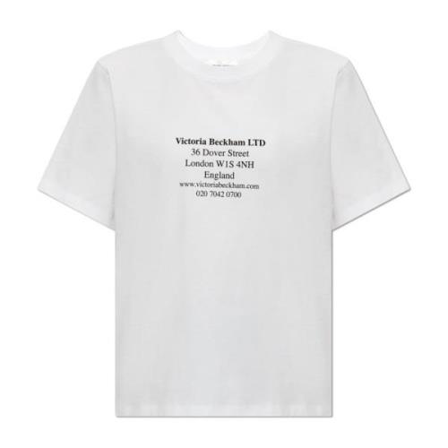 Victoria Beckham Tryckt T-shirt White, Dam