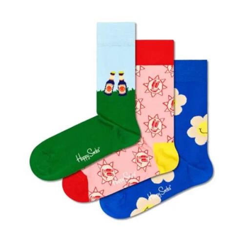 Happy Socks 3-Pack Mönstrade Strumpor - Multifärgad Multicolor, Dam