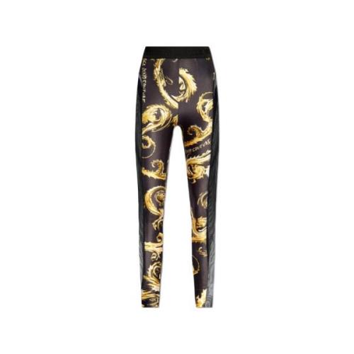 Versace Jeans Couture Mönstrade leggings Black, Dam