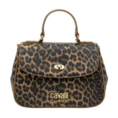 Cavalli Class Metallisk Polyuretan Handväska för Kvinnor Brown, Dam