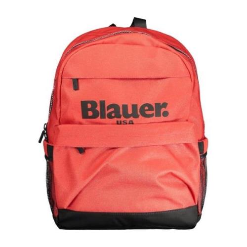 Blauer Röd Polyester Ryggsäck med Laptopfack Red, Herr