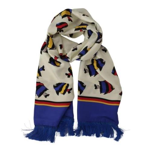 Dolce & Gabbana Multifärgad Fisktryck Sidenscarf Multicolor, Herr