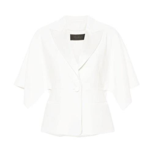 Max Mara Vit Cady Jacka med Pintuck Detaljer White, Dam