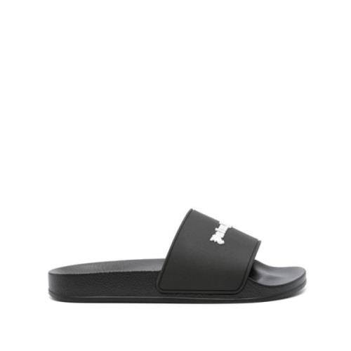 Palm Angels Essential Logo Pool Slider Flip Flop Black, Dam