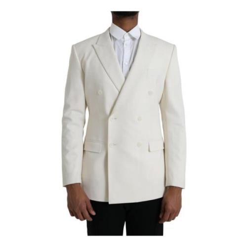 Dolce & Gabbana Klassisk Ullblazer White, Herr