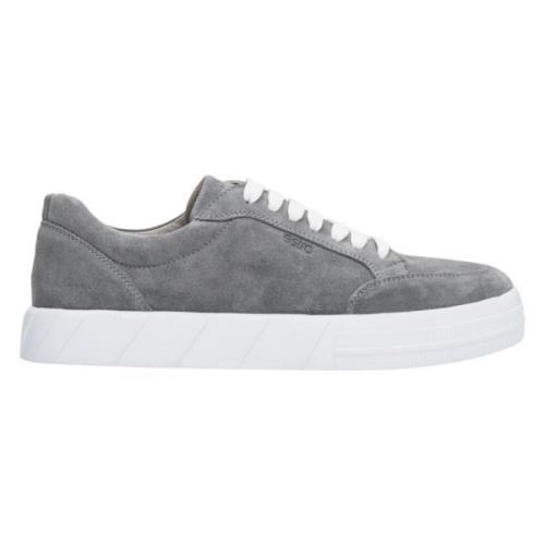 Estro Herr Grå Äkta Velour Sneakers för Höst Er00112842 Gray, Herr