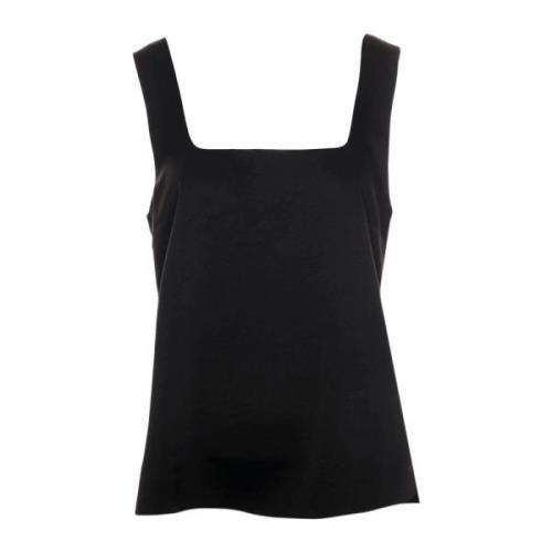 Drykorn Satin Tanktop med fyrkantig halsringning Black, Dam