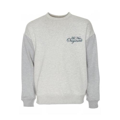 The New Originals Crewneck Sweatshirt med Logo Broderi Gray, Herr