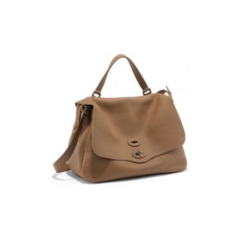 Zanellato Tan Handväska Postina Pure Läder Cuba Beige, Dam