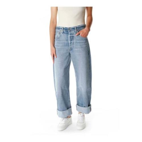 Citizens of Humanity Baggy Cropped Straight Leg Jeans Blue, Dam