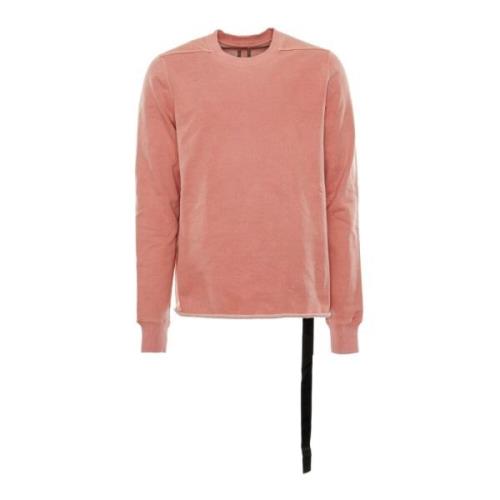 Rick Owens Crewneck Sweatshirt med Ribbade Detaljer Pink, Herr