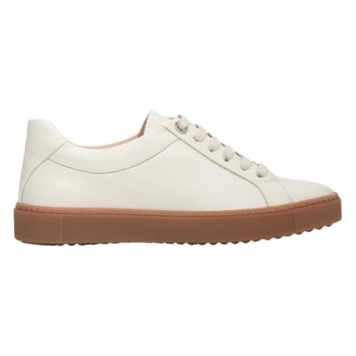 Estro Kvinnors Ljus Beige Plattforms Sneakers tillverkade av Äkta Läde...