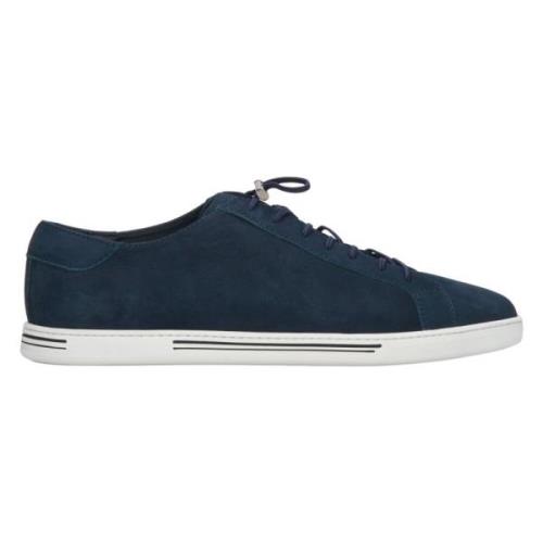 Estro Herr Navy Blue Nubuck Låg-Top Sneakers med en Elastisk Turnbuckl...