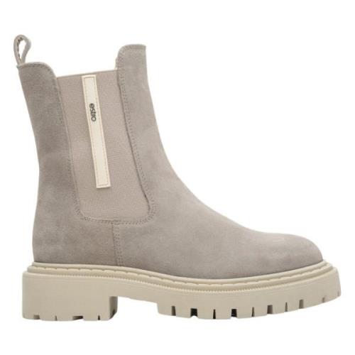 Estro Grå Mocka Chelsea Boots Gray, Dam