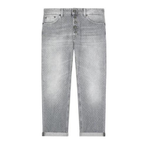 Dondup Löst Sittande Jeans med Juvelknapp Gray, Dam