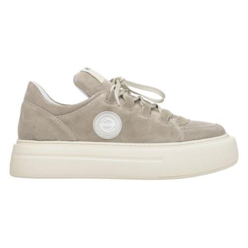 Estro Kvinnors Beige Velour Låg-Top Sneakers Er00114568 Beige, Dam