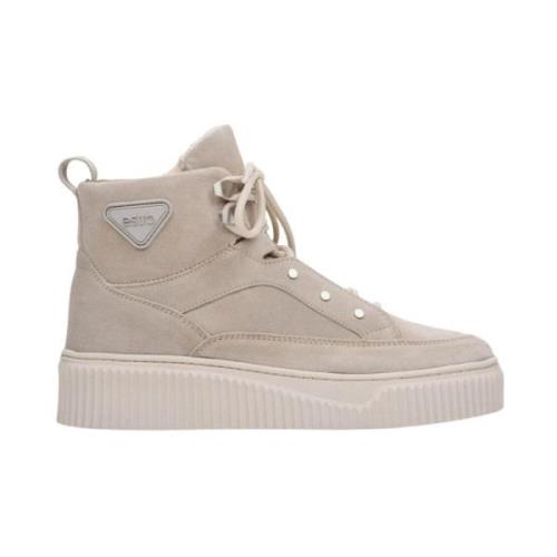 Estro Kvinnors Beige Mocka Högtoppsneakers med Isolering Er00112210 Be...