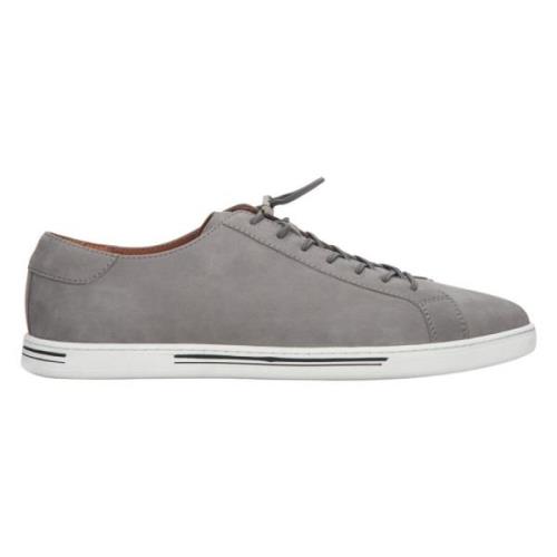 Estro Herr Grå Nubuck Låg-Top Sneakers med en Elastisk Turnbuckle Er00...