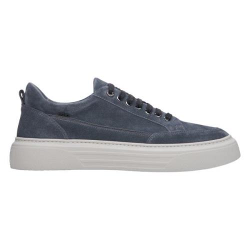 Estro Herr Blå Velour Låg Topp Sneakers Er00113467 Blue, Herr