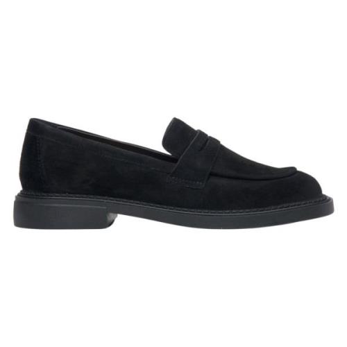 Estro Svarta Velour Penny Loafers för Kvinnor Er00113371 Black, Dam