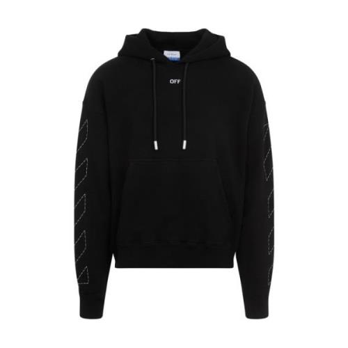 Off White Svart Vit Stitch Arr Skate Hoodie Black, Herr