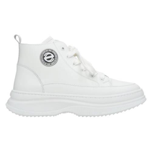 Estro Kvinnors Vita Läder High-Top Sneakers Er00113461 White, Dam