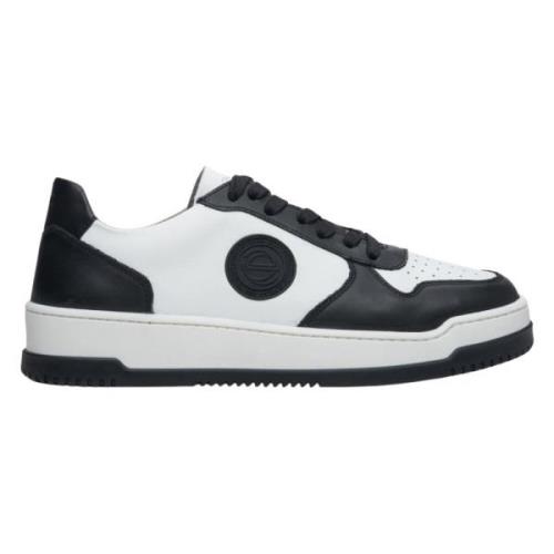 Estro Kvinnors Svart & Vit Läder Låg-Top Sneakers Er00113170 Black, Da...