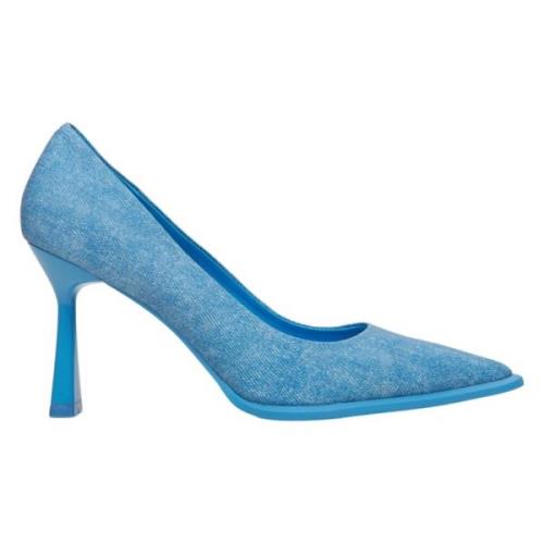 Estro Kvinnors Blå Denim Pumps med en Stabil Klack Er00114627 Blue, Da...