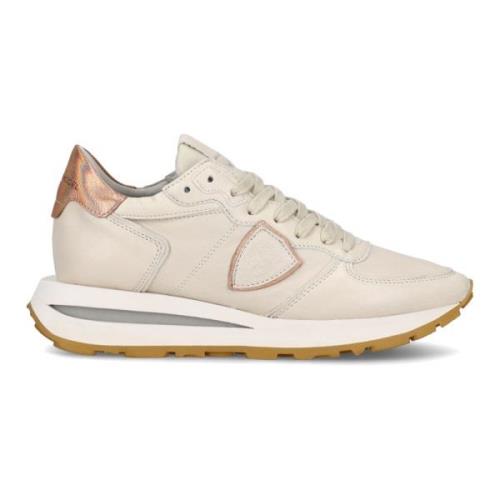 Philippe Model Vintage-inspirerade Tropez Haute Sneakers Beige, Dam