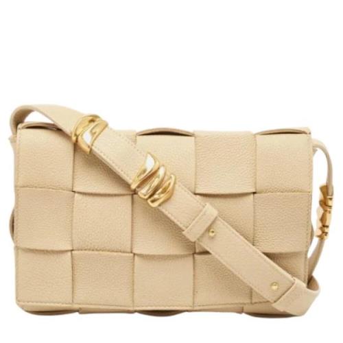 Bottega Veneta Vintage Pre-owned Laeder axelremsvskor Beige, Dam