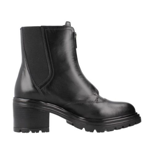 Geox Stiliga Heeled Boots Black, Dam