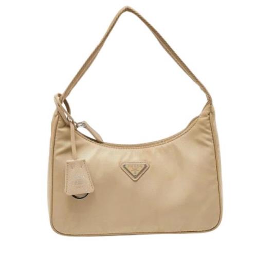 Prada Vintage Pre-owned Nylon prada-vskor Beige, Dam