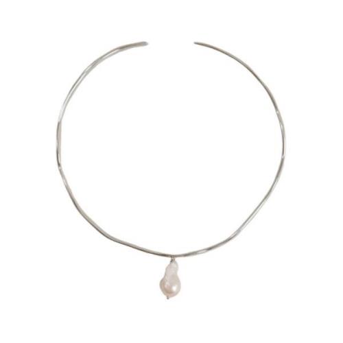 Malababa Tahiti Barock Pärlchoker Halsband Gray, Dam