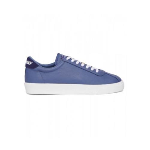 K-Way Blå Läder Låg-Top Tennis Sneakers Blue, Herr