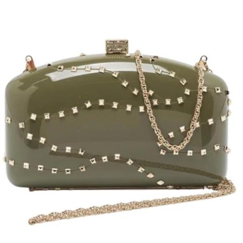 Valentino Vintage Pre-owned Tyg kuvertvskor Green, Dam