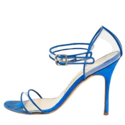 Manolo Blahnik Pre-owned Pre-owned Mocka klackskor Blue, Dam