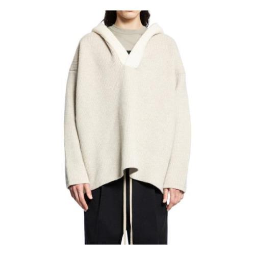 Fear Of God Beige Hooded V-Neck Sweater Beige, Herr