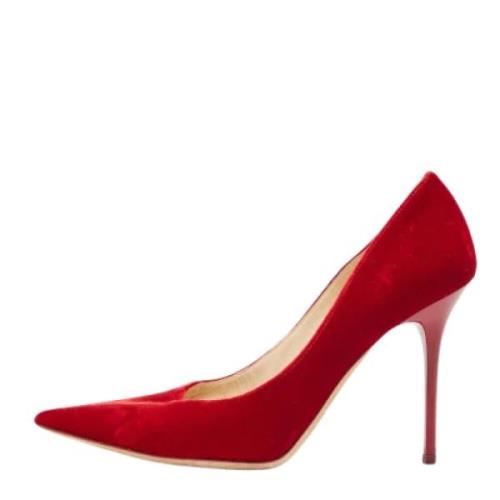 Jimmy Choo Pre-owned Pre-owned Sammet klackskor Red, Dam