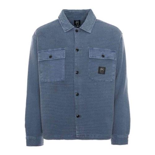 Brain Dead Våffel Overshirt Blue, Herr