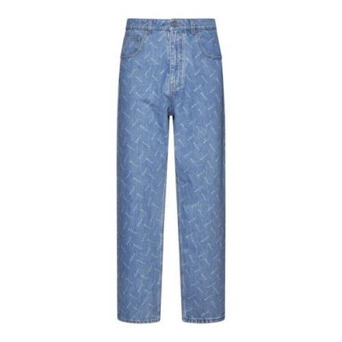 Bally Blå Denim Jeans Rakt Ben Blue, Herr