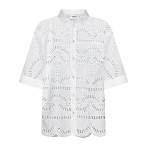 Charo Ruiz Ibiza Vit Broderie Anglaise Skjorta White, Dam