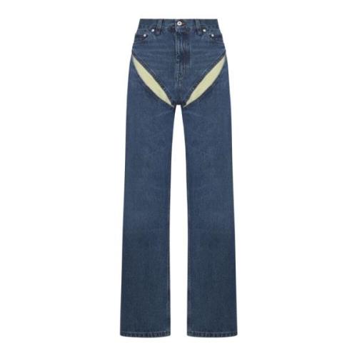 Y/Project Cut Out Evergreen Jeans Blue, Dam