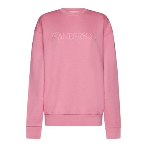 JW Anderson Rosa Logobroderi Sweatshirt Pink, Dam